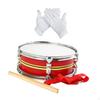 Snare Drum Set Musical Instrument Bright Tone 13 Inch with Drumsticks Gloves and Strap for