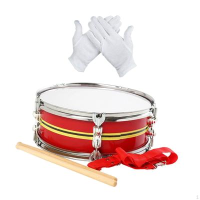 Snare Drum Set Musical Instrument Bright Tone 13 Inch with Drumsticks Gloves and Strap for