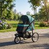 Folding Dog Stroller, All-Terrain, Adjustable Canopy, 111 x 58 x 107 cm, Dark Green