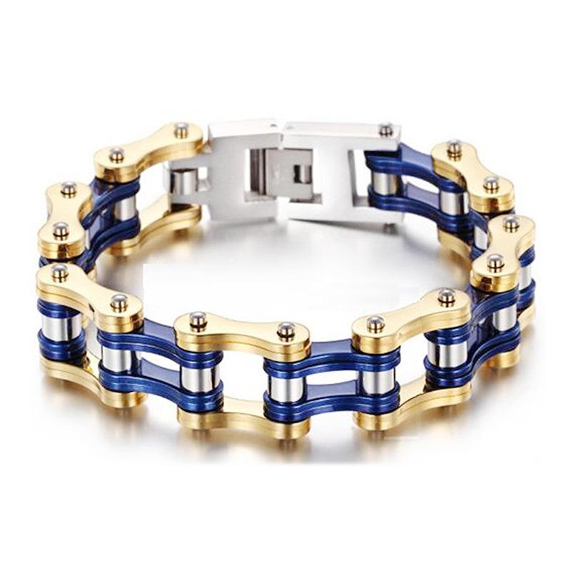 Punk Pulseiras e Braceletes Laranja de Bicicleta para Homem Preto Corrente de Motocicleta Pulseira Homem Mulher Aço Inoxidável Joias de Pulso Biker