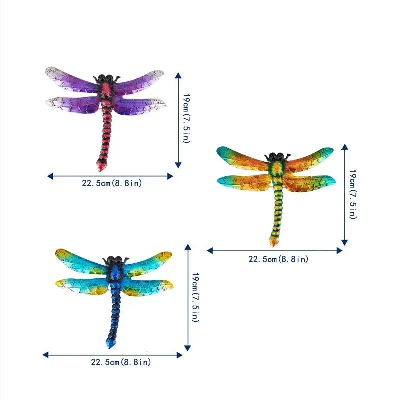 New Metal Dragonfly Wall Decoration Outdoor Courtyard Garden Fence Iron Art  Pendant Home Decoration Crafts