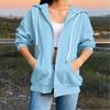 Women Hoodie Zip Up Sweatshirt Half Zipper Drawstring Hooded Jacket Kangaroo Pocket Casual Outerwear