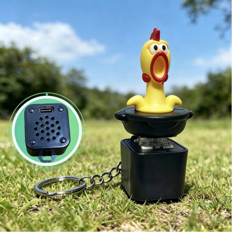 1Pcs Stress Relief Fidget Toy Funny Screaming Chicken Sound Light Keychain Cute Bag Pendant Novelty Desk Ornament