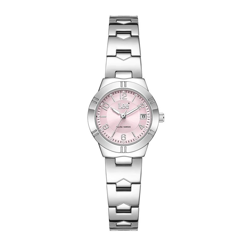Lee Shiny Colors Collection Wrist Watch Quartz Movement Steel Strap Pink Watch Dial Women s Watch F535-LEE