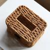 Plastic Napkin Holder Rectangular Carton Container Practical Imitation Rattan Tissue Box  Car