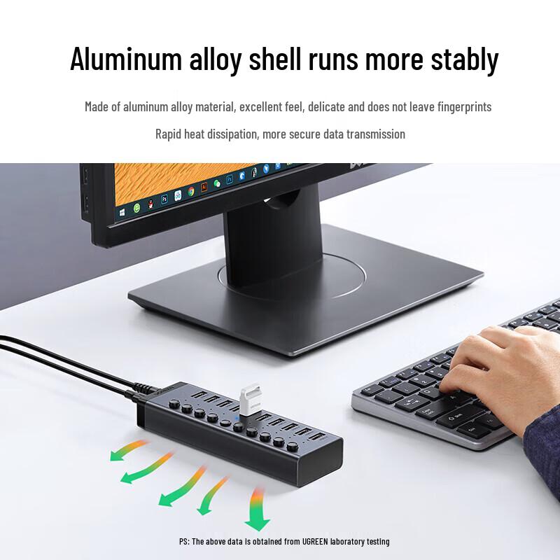 UGREEN USB 3.0 10-Port Hub with Power Adapter