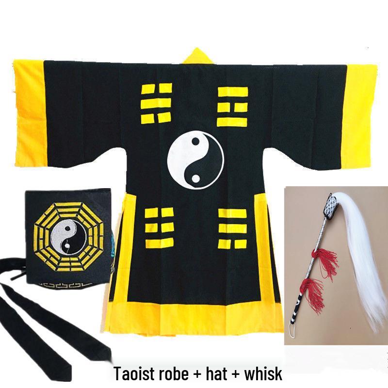 Taoist Long Robe Set - Ancient Wuxia Costume, Tai Chi, Bagua Sutra Attire Inspired by Lam Ching-ying