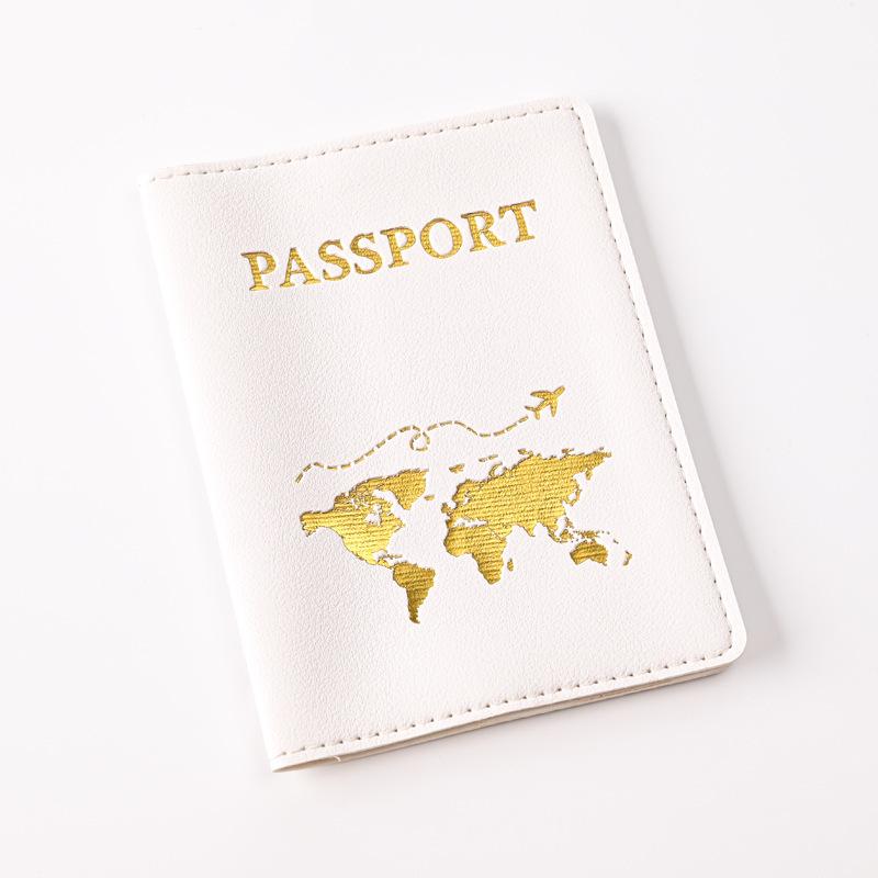 Thickened PU Leather Map-Stamped Luggage Tag & Passport Holder Set