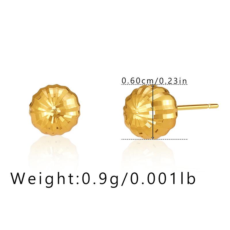 18K Gold-Plated Color-Retaining Geometric Round Earrings for Women Girls Simple Exquisite Metal Texture Earrings Jewelry Gifts