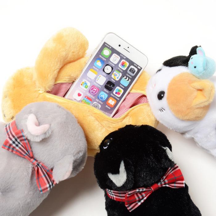 Japan Dozing Kitten Plush Pencil Case and Storage Bag