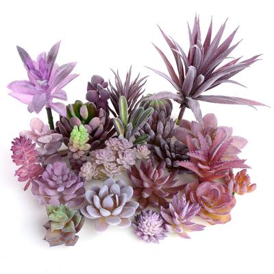 39 Stile Lila Beflockte Künstliche Sukkulenten Pflanzen Heim Gartendekoration DIY Pflanzen Wand Blumenarrangement Kunstpflanzen