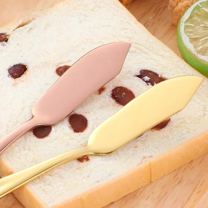 Stainless Steel 304 Butter Knife, Cheese, Dessert, Jam Spreaders, Cream Gold Rose Knifes, Western Cutlery Breakfast Tool