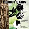 Peeking Squirrel Metal Garden Ornaments Outdoor, Funny Animal Metal Sign with Cheeky Hand Gesture, Rustic Yard Art Decor