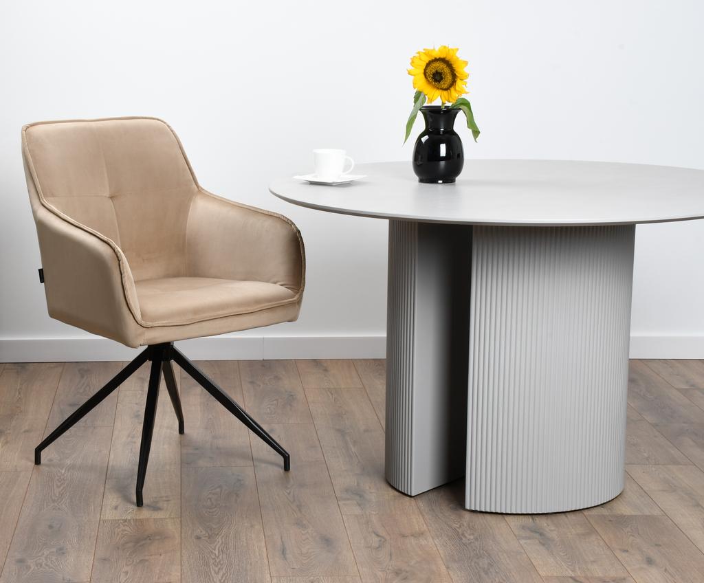 MARKO swivel chair upholstered in ecru fabric