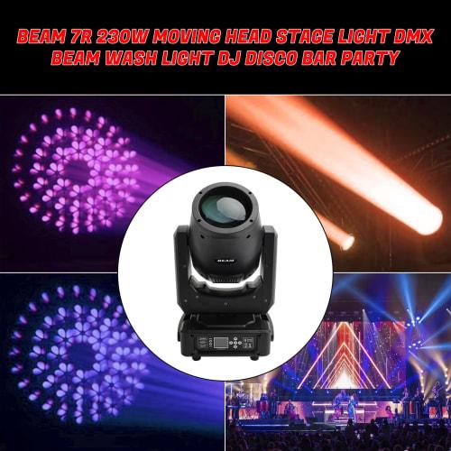 Frezon 230W Stage Lighting, Moving Light, High Brightness, Professional Stage Light, 14 Colors + White, 16 Channels, Party Light, Stage Light DMX512 C