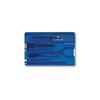 VICTORINOX Swiss Army Knife with Swiss Card, Classic Translucent Blue, Multi-Function Stationery, Scissors, Ballpoint Pen, Swiss-Made 10-Function