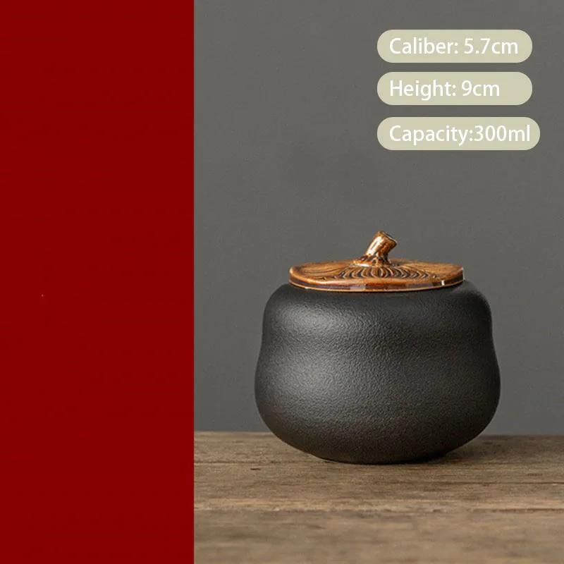 Chinese Persimmon Ceramic Tea Caddy Red Wedding Tea Jar Sealed Container Travel Tea Box Coffee Spice Candy Storage Tank Teaware