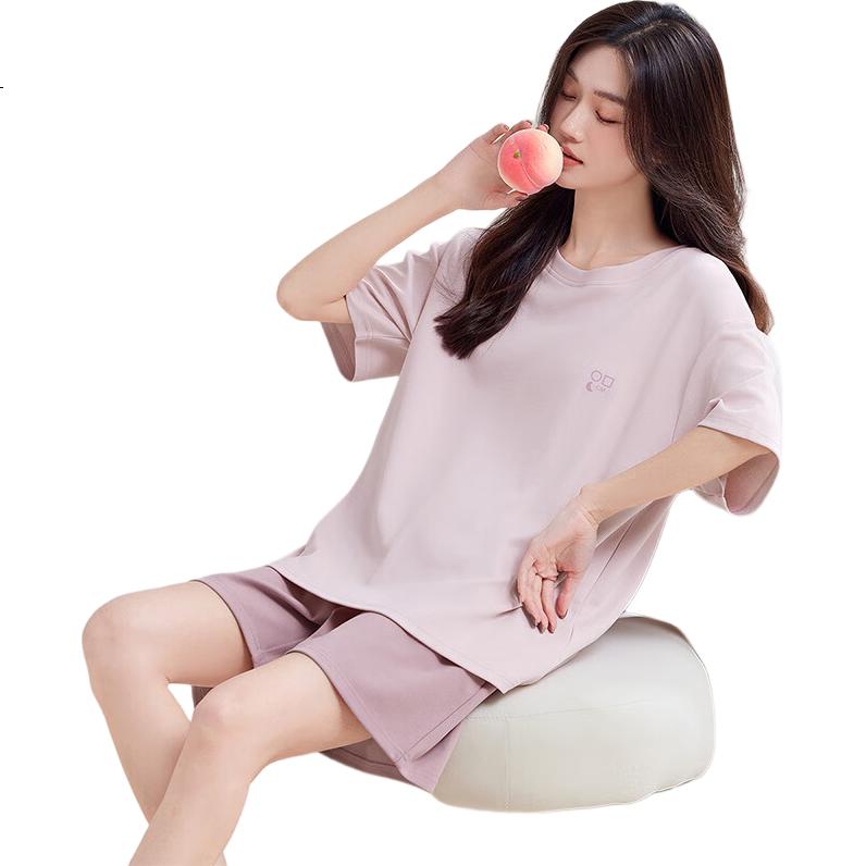 LangSha Women's Pajamas, Summer Soft Breathable Simple Printed Loose Loungewear, Suitable for Outdoor Wear, New Style 2026 Set