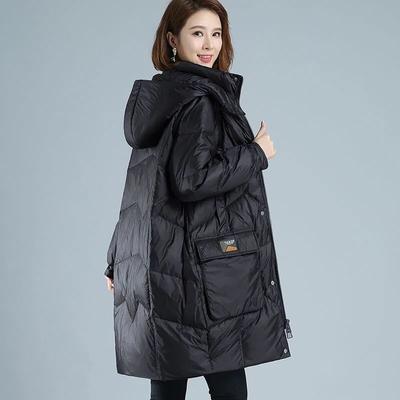 Winter Women's Long Hooded Parka - Detachable Thicken Loose Padded Jacket with Zipper Pockets, Warm Snow Wear