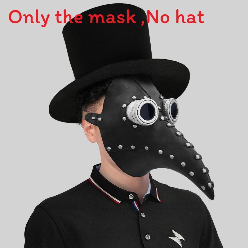 

Unique Plague Doctor Beak Mask Elegant Black And Copper Latex Costume For Themed Events Black Silver Beak