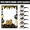 18 To 80 Years Old Birthday Black Gold Paper Glasses Photo Frame Decor Props