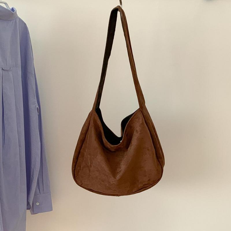 

Осенне-зимняя ретро замшевая сумка простая и универсальная легкая сумка-тоут для поездок на работу женская с леопардовым принтом большой вместимости на плечо темно-коричневого