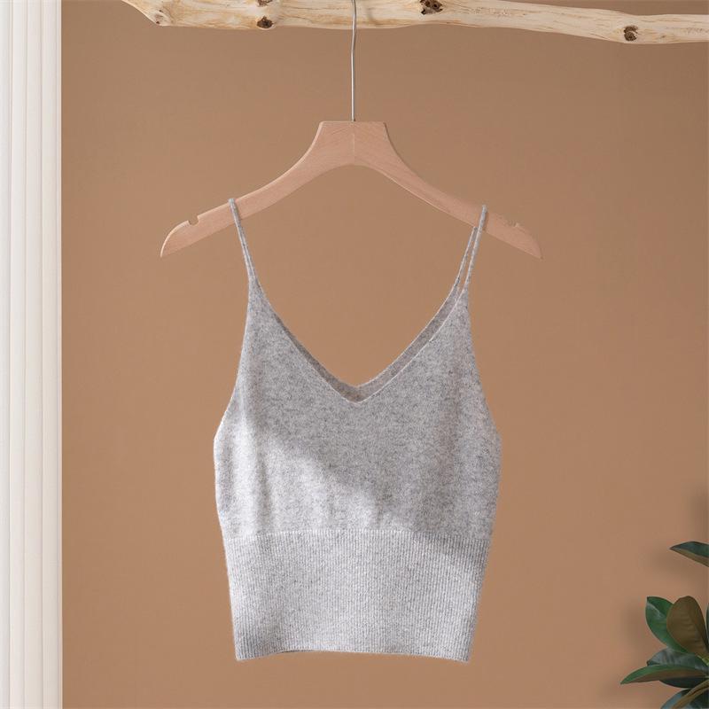 Women's Cashmere Camisole - 100% Pure Cashmere, Autumn/Winter, Slim Fit, Solid Color, Fashionable Knit Vest