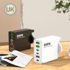 200W Multi-Port Charger - 3 USB & 3 PD Ports, Six-in-One Fast Charging for Phones (5V 2.4A), EU/US/UK Compatible
