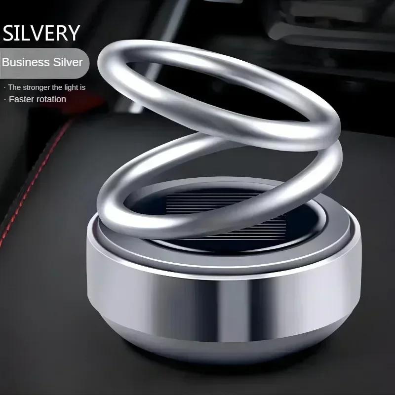 Car Air Freshener Double Ring Aromatherapy Diffuser Rotating Solar Freshener Aromatherapy Fragrance