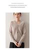 New Arrival: Women's V-neck Cashmere Cardigan - Loose Fit, Solid Color, Saddle Shoulder, Half-Open Button Design for Autumn/Winter.