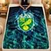 Flannel BlanketNorwich City Football Warm Soft Throw Blanket for Indoor Sofa Bed Living Room Use
