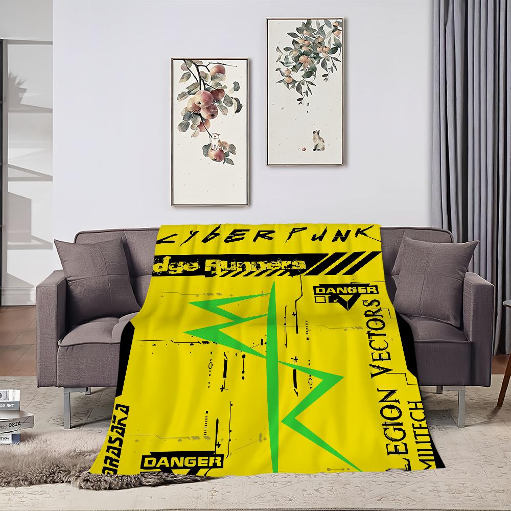 COOL-C-Cyberpunk E-Edgerunners Blanket For Soft Throw Blanket for Picnic Bed Sofa Home Bedroom Cozy Warm Comfortable