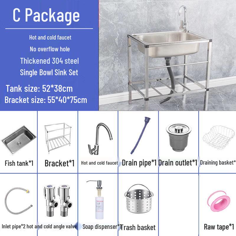 TLXT 304 Stainless Steel Kitchen Sink with Stand