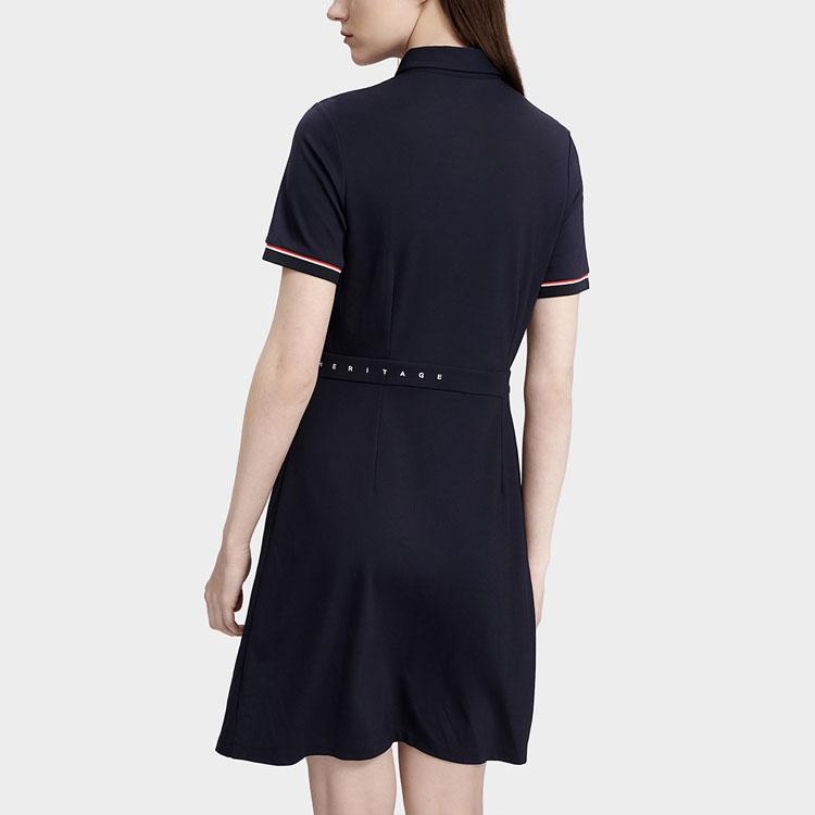 Fila Classic Business Comfortable Polo Dress With Letter Print Women Dresses Legendary-Blue F11W321305F-NV