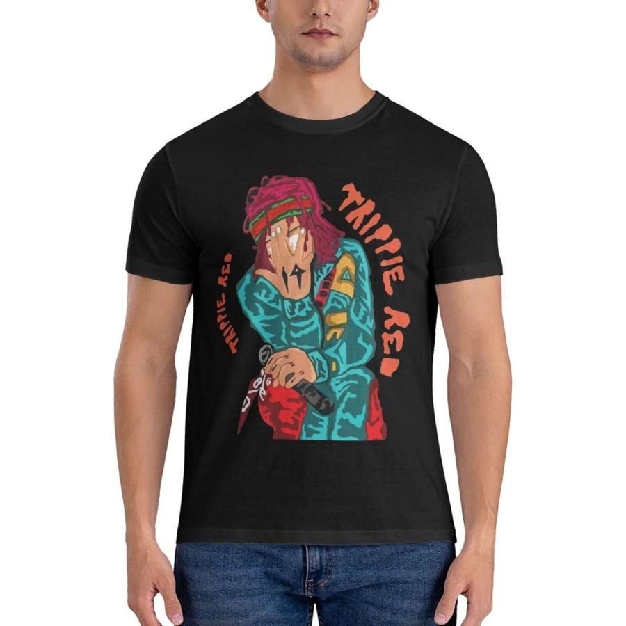 xhaxhi Мужская футболка с коротким рукавом Футболка Trippie Redd для мужчин Беговые футболки Летние футболки(1) S