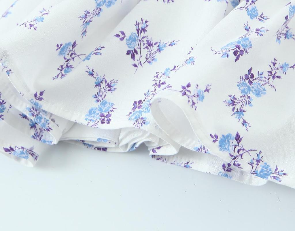 2025 Summer Floral Print V-Neck Pullover Slim Sundress