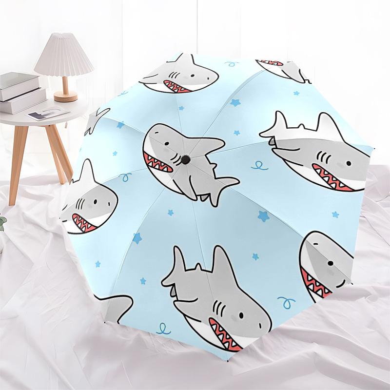 1PC shark star Umbrella-8-Rib Reinforced Portable Folding Travel Suitable for All Seasons Outdoor Daily -Z0483