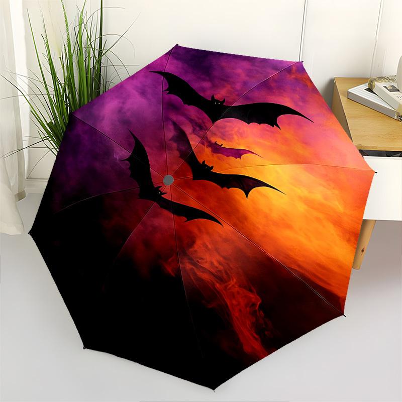 

Bats,Halloween Automatic Folding umbrella Compact 8 rib Design,Unique Style,Suitable for Everyday Outdoor Use,Perfect Gift for Friends