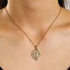 18K Gold Mary Embossed Retro Pendant Necklace for Women