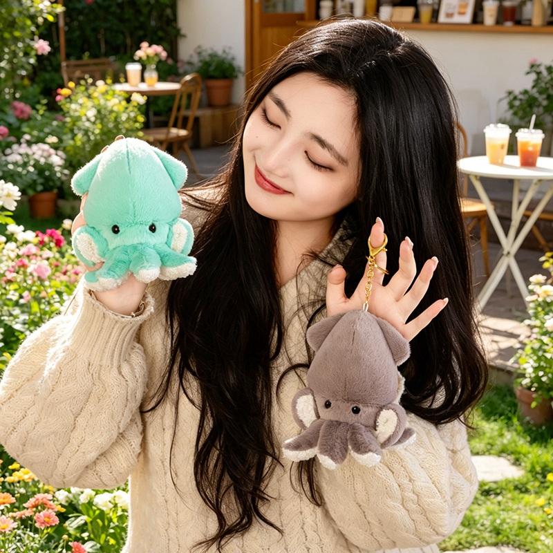 1Pc 10Cm Octopus Plush Pendant Stuffed Colorful Ocean Animal Cartoon Key Chain Decor Plushie For Bag Gift Child Accompanying