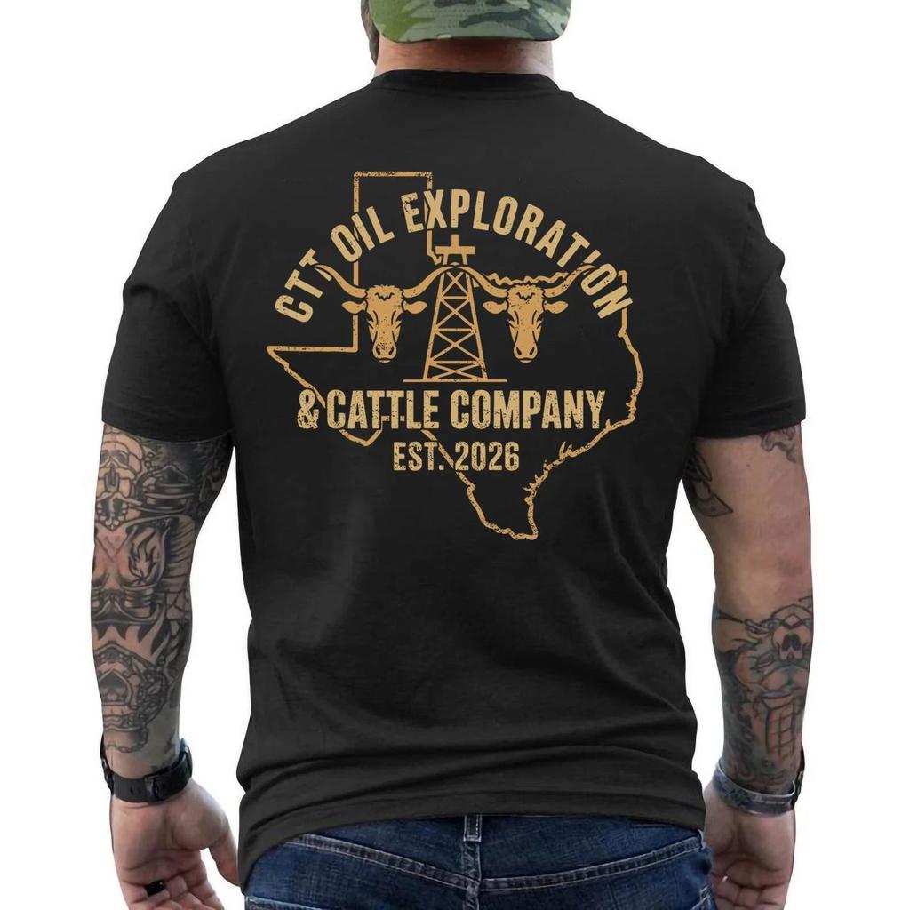 CTT Oil Exploration & Cattle Company Texas Retro ON BACK T-Shirt