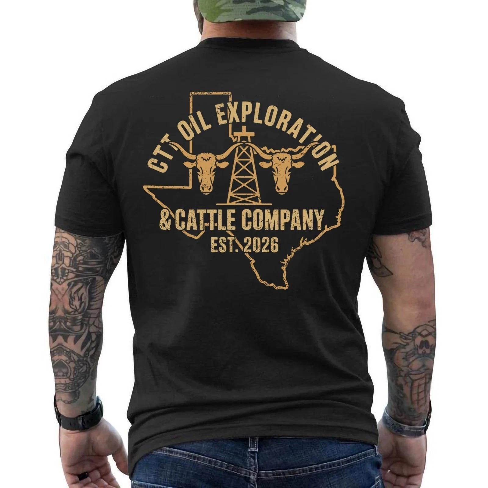 CTT Oil Exploration & Cattle Company Texas Retro ON BACK T-Shirt 3XL