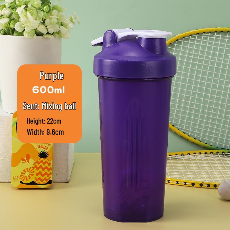 

600ml Plastic Sports Water Bottle with Scale & Buckle Lid - Easy to Carry, Perfect for Outdoor Fitness & Protein Shakes. 600ml