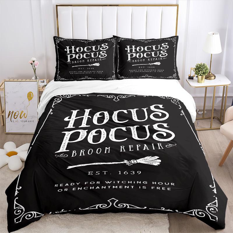 Hocus Pocus Broom Repair Print 3Pcs Bedding Setduvet Cover With 2 Bedropillowcase Home Birthday Gift