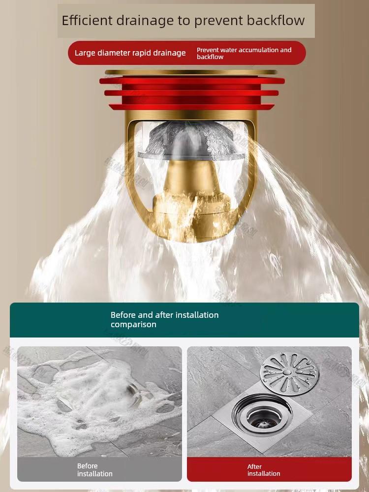 Floor Drain Deodorizer for Bathroom, Universal Anti-Odor Device for Sewer, Anti-Backflow, Extended Magnetic Suspension Core, Insect-Proof