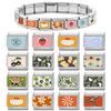 Creative Sunflower Coffee Star Strawberry Eyes Butterfly Italian Charm Links Fit 9mm Stainless Steel Bracelet DIY Making Gift