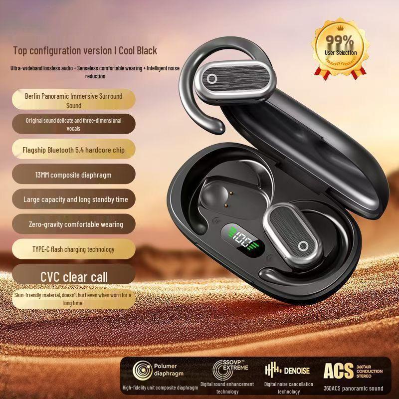 

Burmester X96 Open-Ear Noise-Cancelling Wireless Bluetooth Sports Ear-Hook Headphones for iOS & Android.