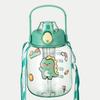 Water bottle portable strap plastic water cup high value cartoon large capacity big belly cup household portable straw cup