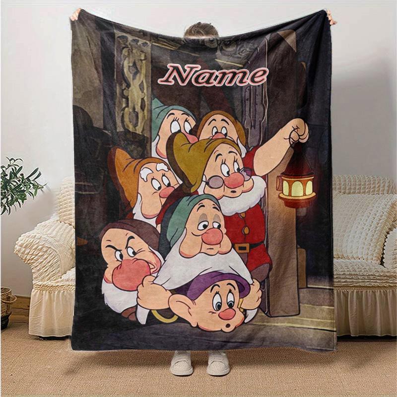 Custom 1pc Snow White Seven Dwarfs Blanket, Soft And Comfortable Blanket, Casual Warm, Camping Travel Blanket, Good Birthday Gift Q9084