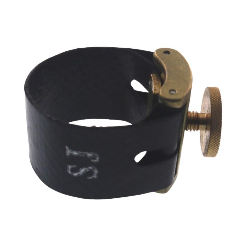 Single Screw Adjustment PU Leather Saxophone Fastener Clip Sax Ligature Fastener for Tenors/Altos/Saxophone Mouthpiece